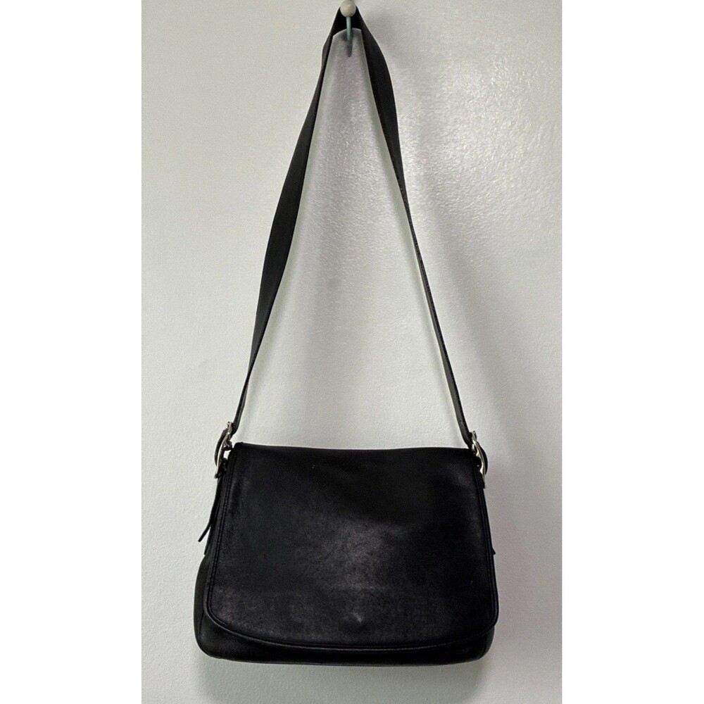 Coach Vintage 9332 Legacy Saddle Shoulder CrossbodyBag Handbag Black Leather Y2K